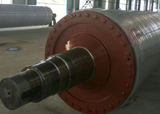 Grooved Rubber Covered Cast Iron Touch Roll Under Dryer For Toilet Paper Making Machine
