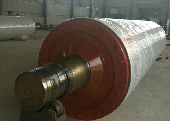 Grooved Rubber Covered Cast Iron Touch Roll Under Dryer For Toilet Paper Making Machine